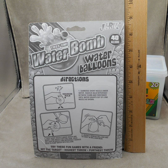 Outdoor Fun Lot: Sidewalk Chalk, Water Balloons, Balls, Water Gun - Picture 3 of 10